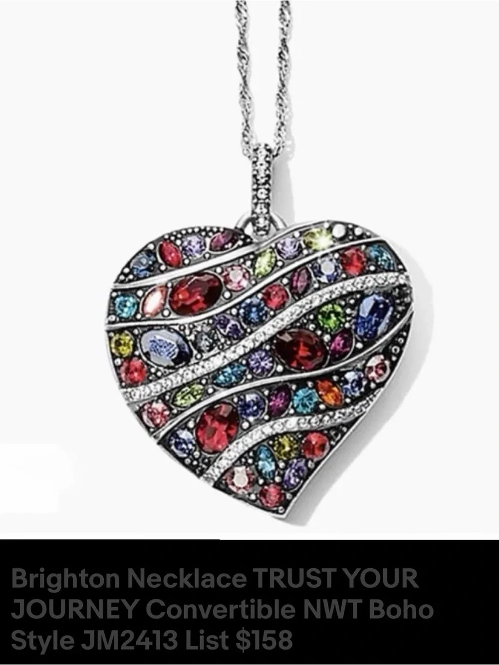 🆕❤️BRIGHTON VTG+ SLVR SWAROVSKI CRYSTAL ‘TRUST YOUR JOURNEY’ SET! MSRP $265